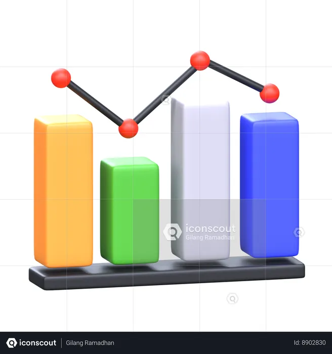 Gráfico de barras  3D Icon