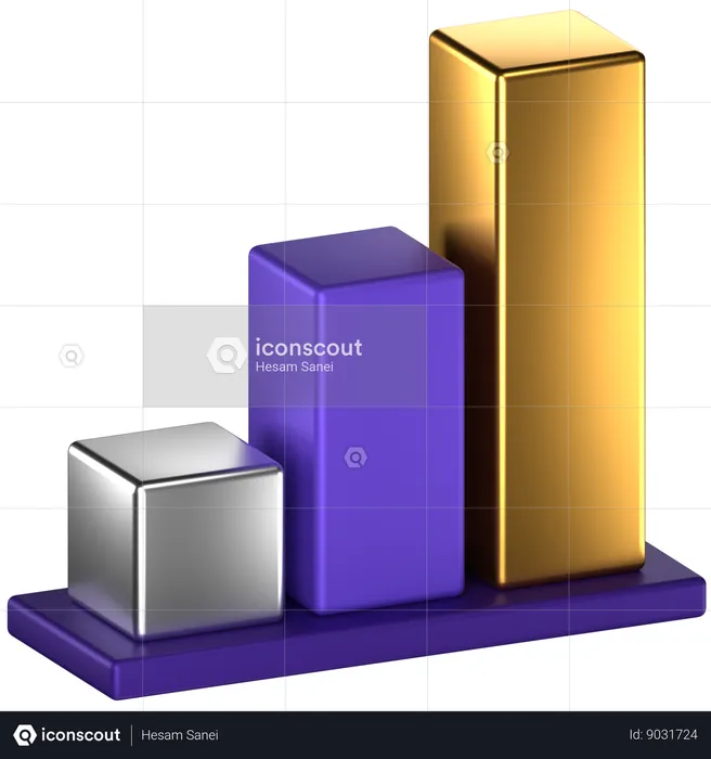 Gráfico de barras  3D Icon