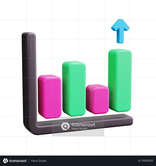 Gráfico de barras  3D Icon