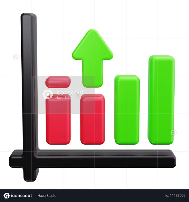 Gráfico de barras  3D Icon