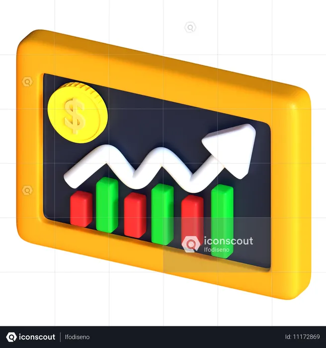 Gráfico de barras  3D Icon