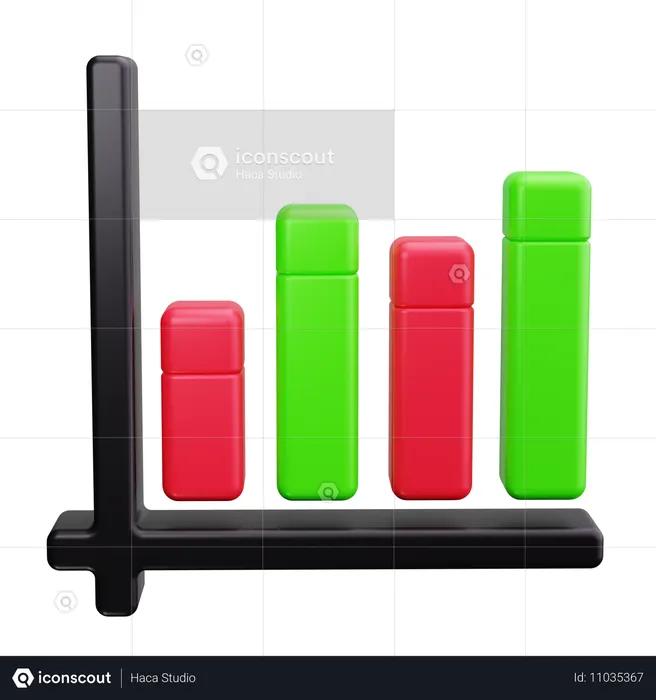 Gráfico de barras  3D Icon