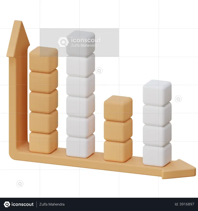 Gráfico de barras  3D Illustration