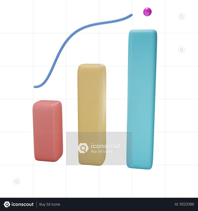 Gráfico de barras  3D Icon