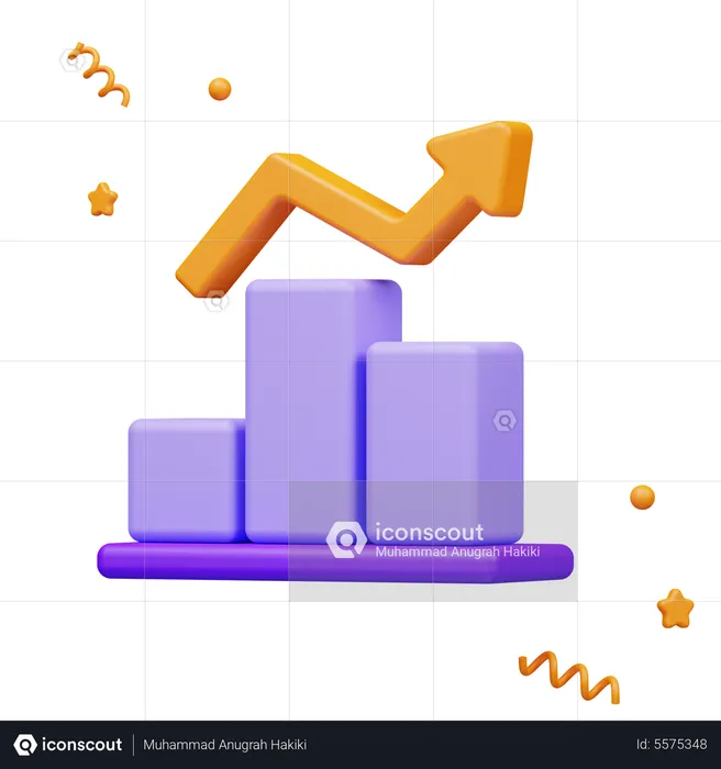 Gráfico de barras  3D Icon