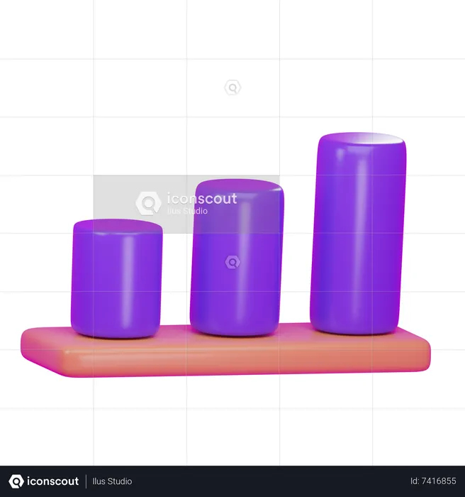 Gráfico de barras  3D Icon