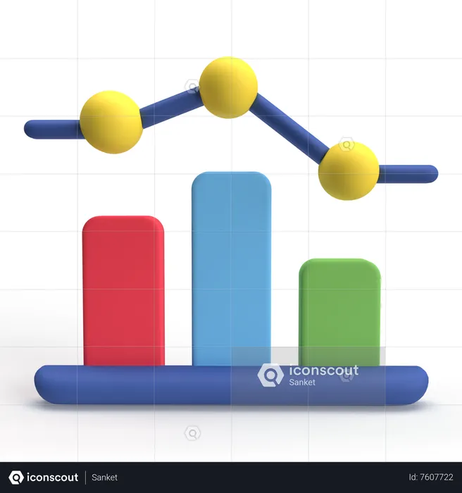 Gráfico de barras  3D Icon