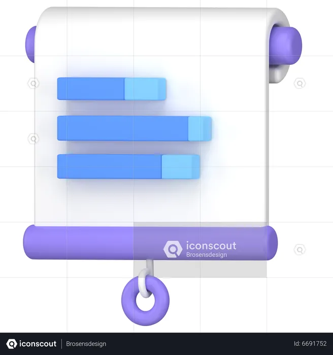 Gráfico de barras horizontais  3D Icon