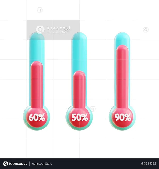 Gráfico de barras segmentado  3D Illustration