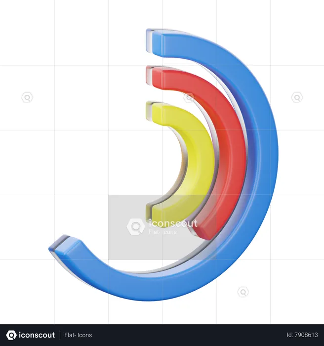 Gráfico de columnas radiales  3D Icon