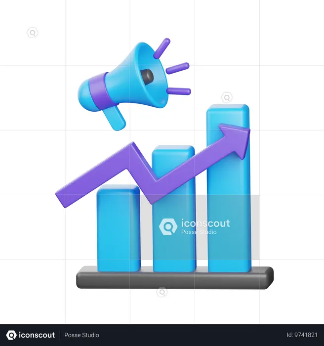 Gráfico de crecimiento  3D Icon