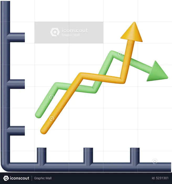 Gráfico de crecimiento  3D Icon