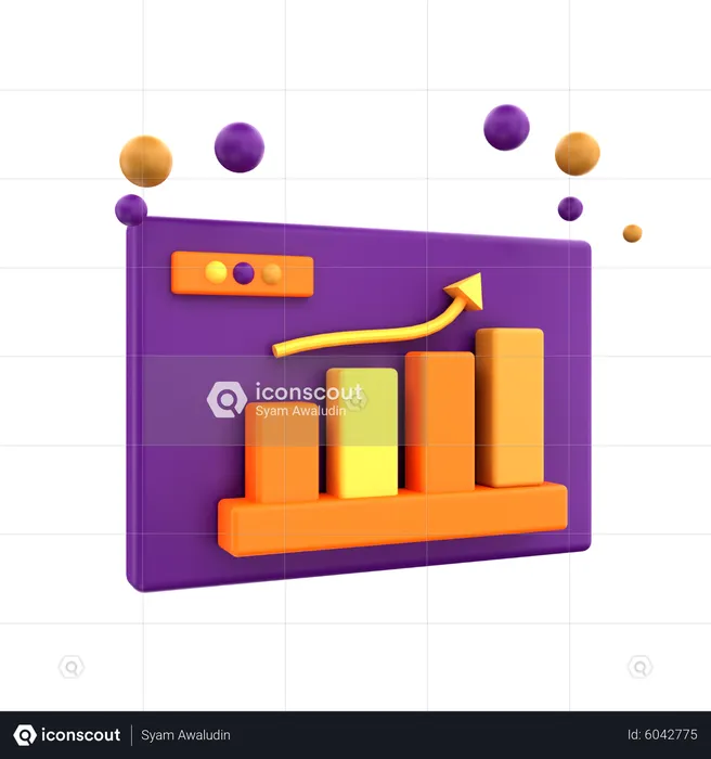 Gráfico de crecimiento  3D Icon