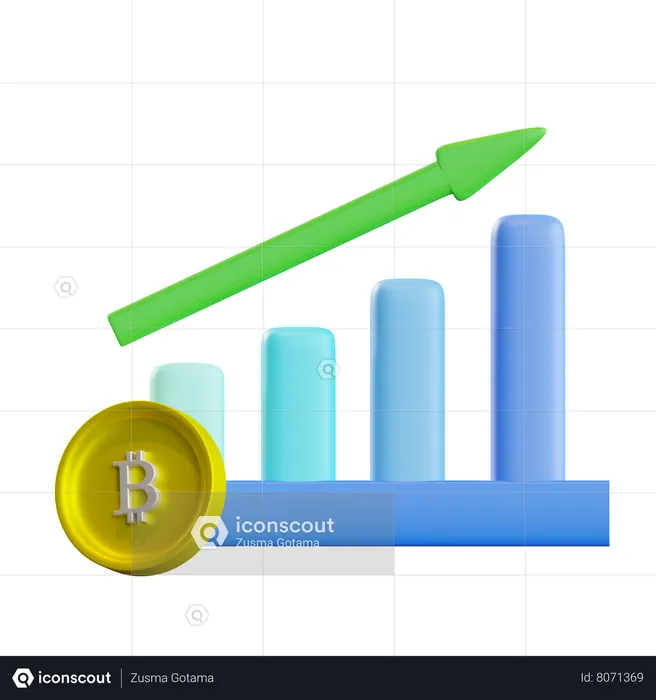 Tabla de crecimiento de bitcoin  3D Icon