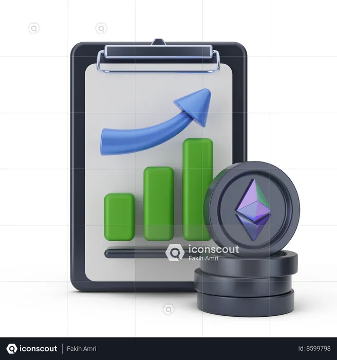 Tabla de crecimiento de etreum  3D Icon