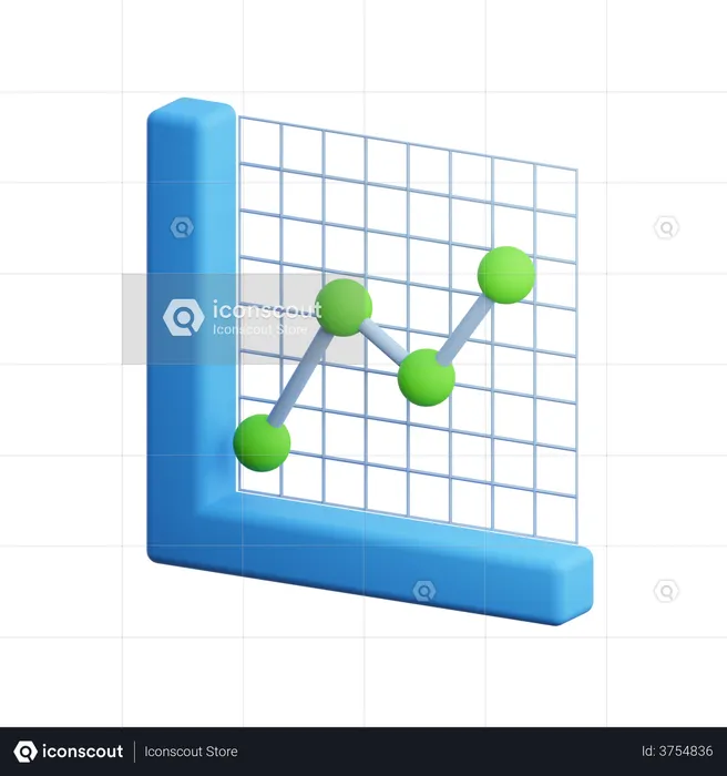 Tabla de crecimiento de líneas  3D Illustration