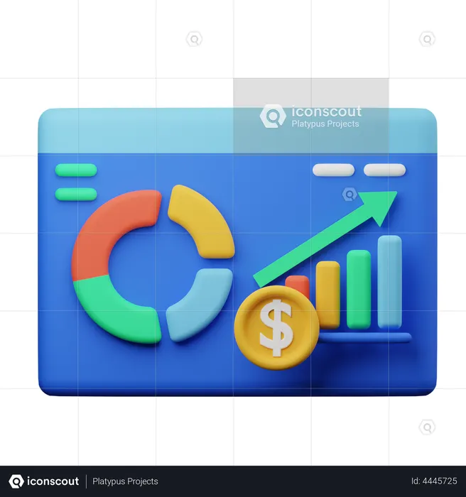 Gráfico de crecimiento de ventas  3D Illustration