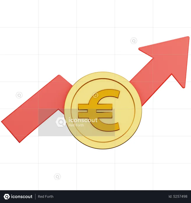 Gráfico de crecimiento del dólar  3D Icon