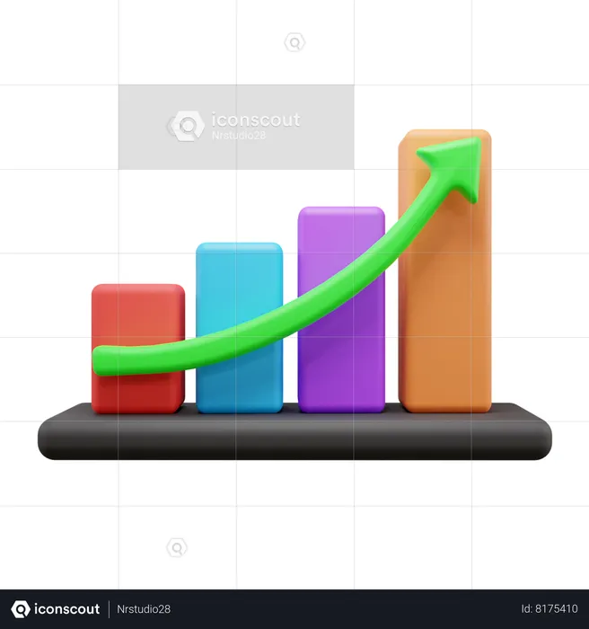 Gráfico de crescimento  3D Icon