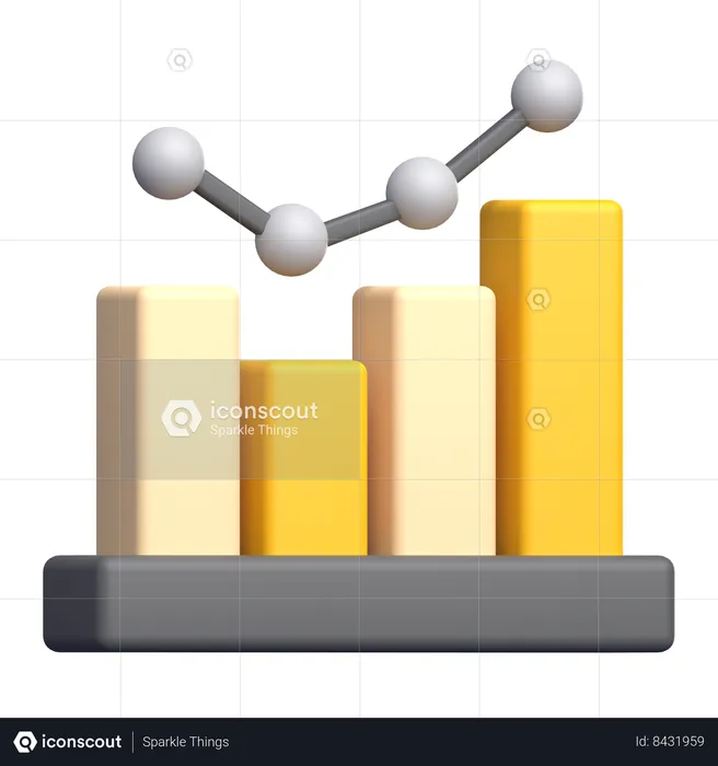 Gráfico de crescimento  3D Icon