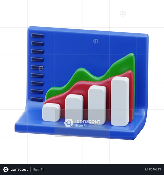 Gráfico de crescimento  3D Icon