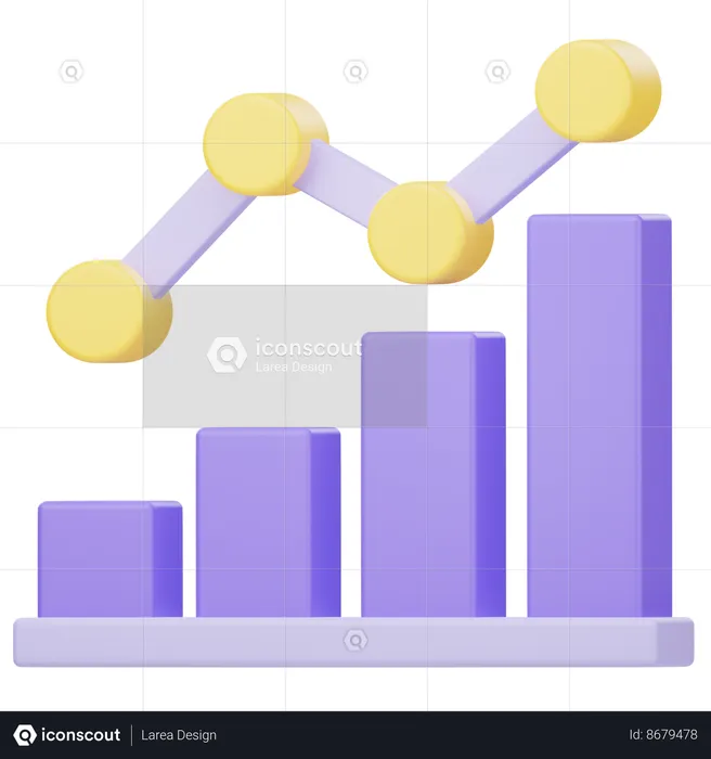 Gráfico de crescimento  3D Icon