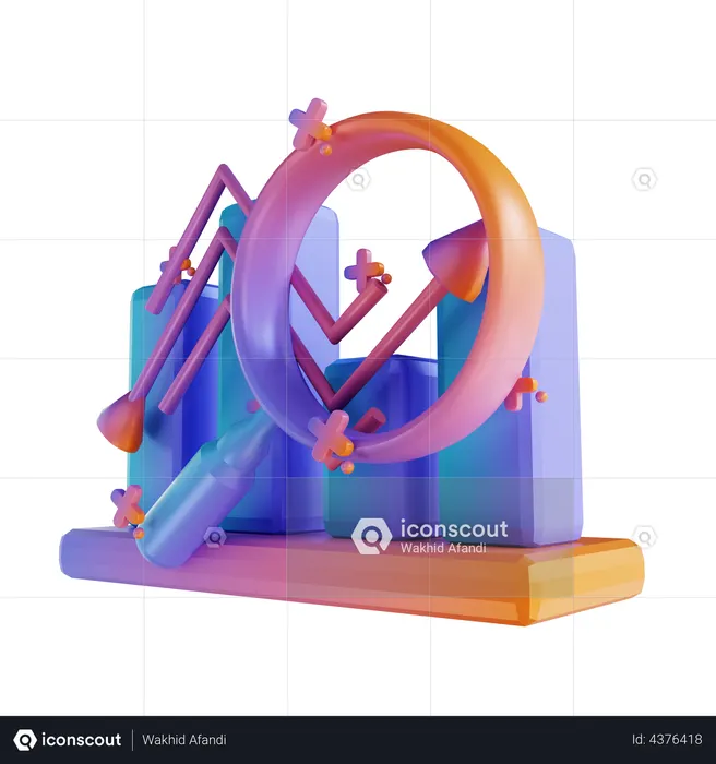 Gráfico de crescimento  Ícone 3D
