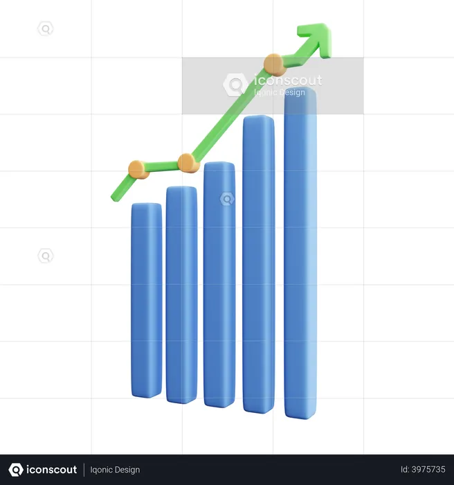 Gráfico de crescimento  3D Illustration