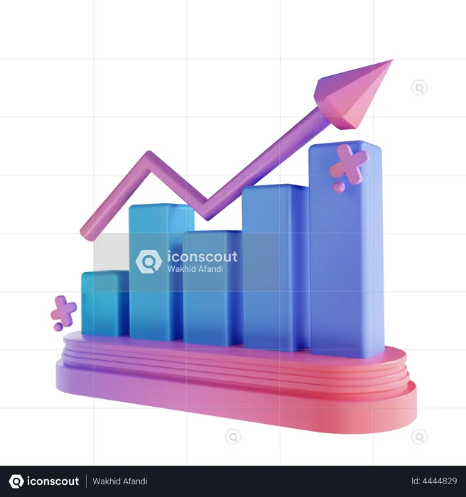 Gráfico de crescimento  3D Illustration