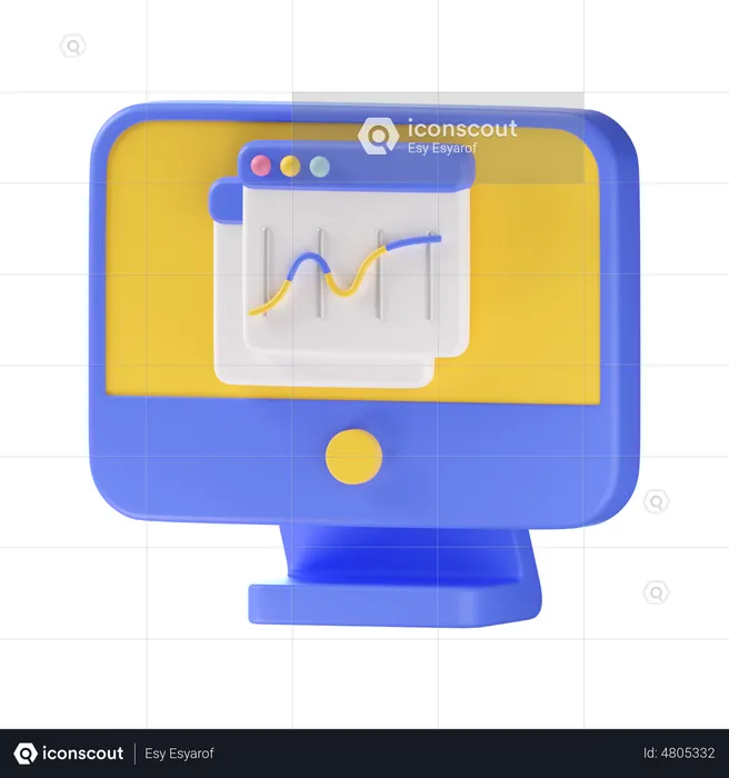 Gráfico de crescimento  3D Icon