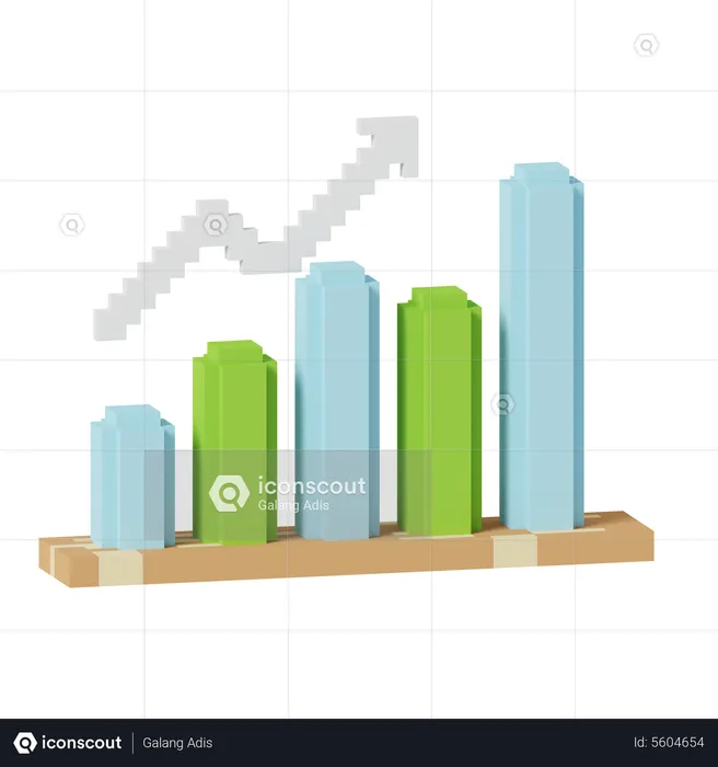 Gráfico de crescimento  3D Icon