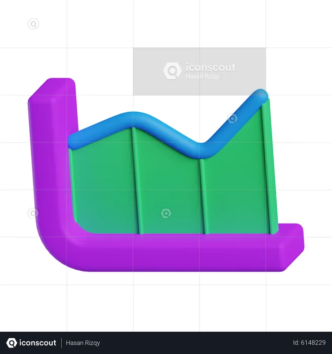 Gráfico de crescimento  3D Icon