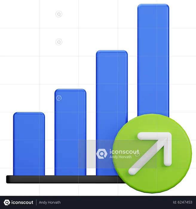 Gráfico de crescimento  3D Icon