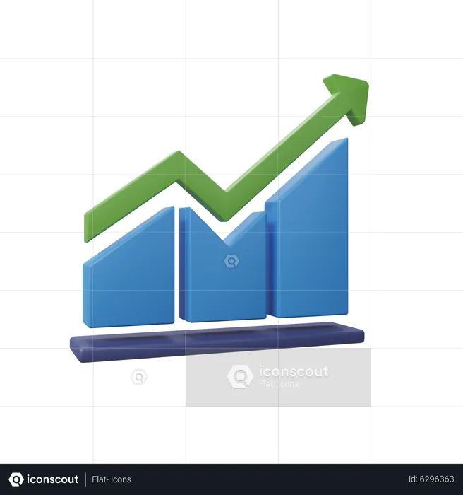 Gráfico de crescimento  3D Illustration