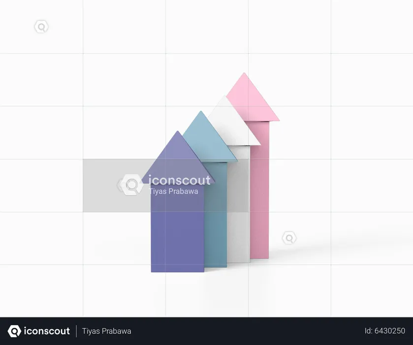 Gráfico de crescimento  3D Icon