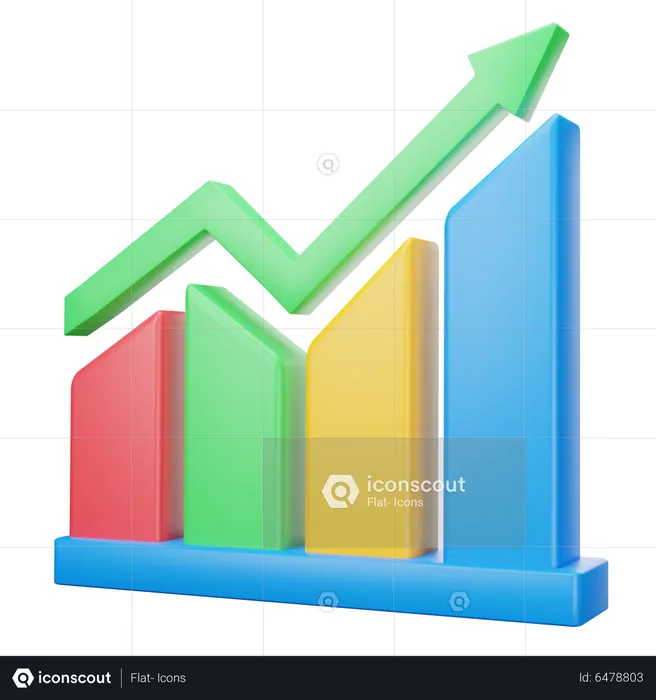 Gráfico de crescimento  3D Icon