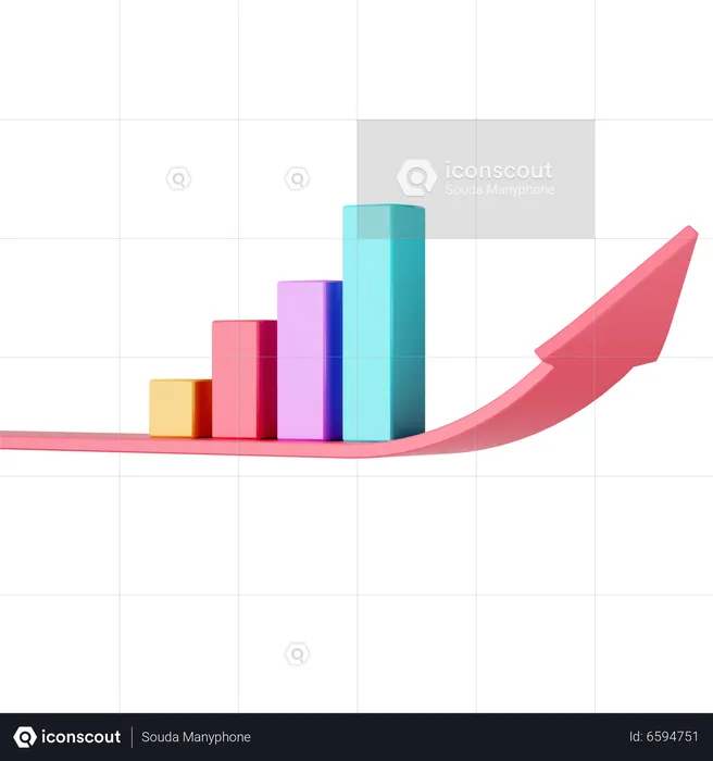 Gráfico de crescimento  3D Icon