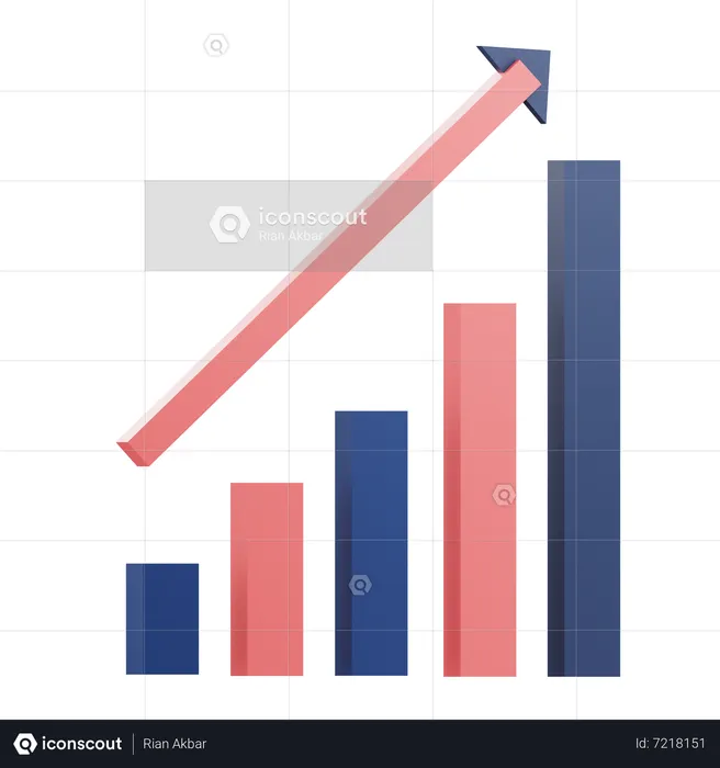 Gráfico de crescimento  3D Icon