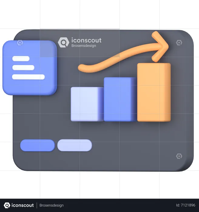 Gráfico de crescimento  3D Icon