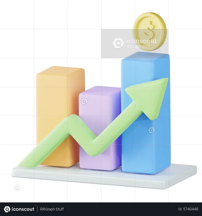 Gráfico de crescimento financeiro  3D Icon