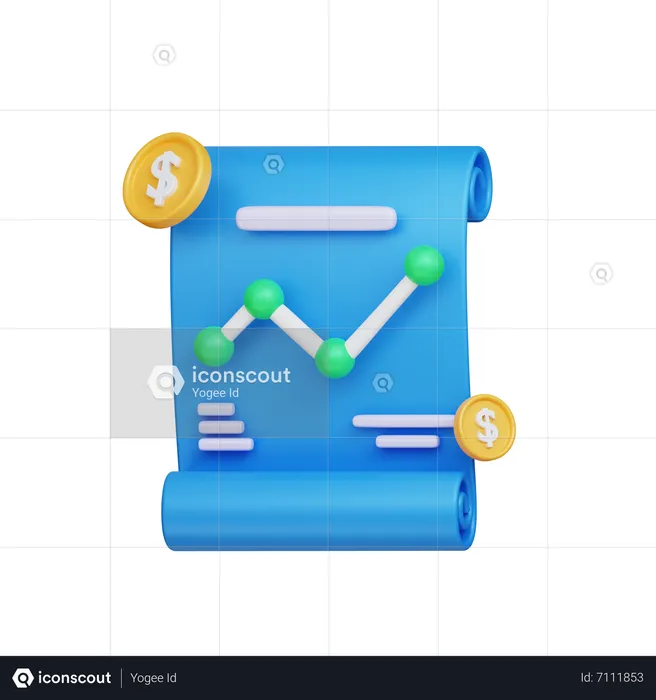 Gráfico de crescimento financeiro  3D Icon