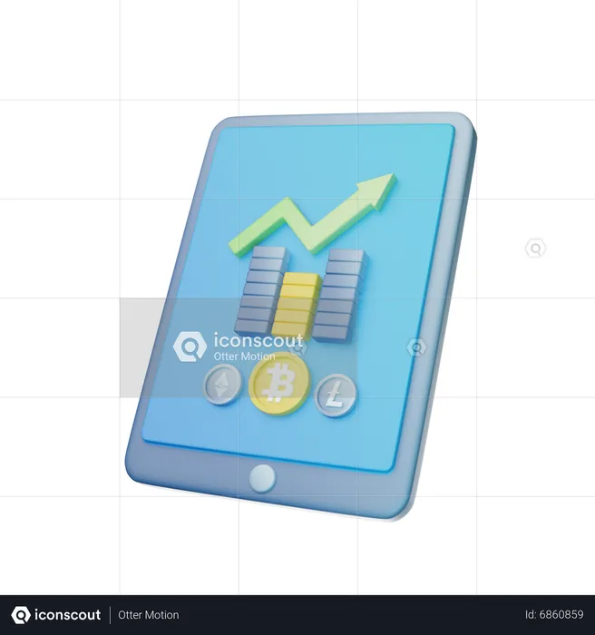 Gráfico de criptomoeda  3D Icon