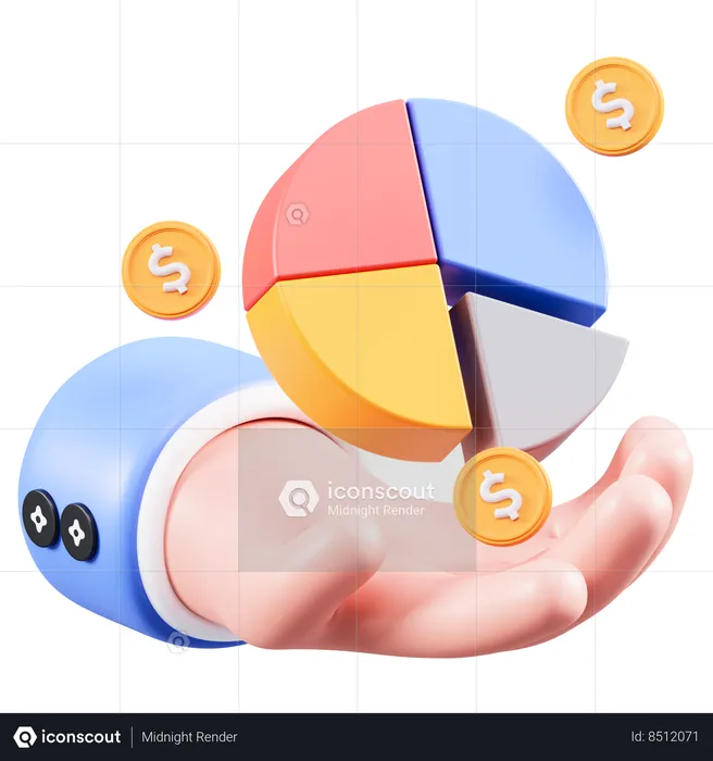 Gráfico de dinheiro  3D Icon