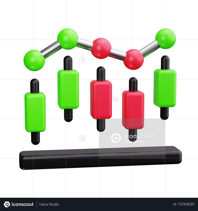 Gráfico del mercado de valores  3D Icon