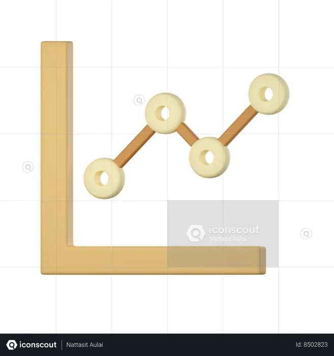 Gráfico de linea  3D Icon