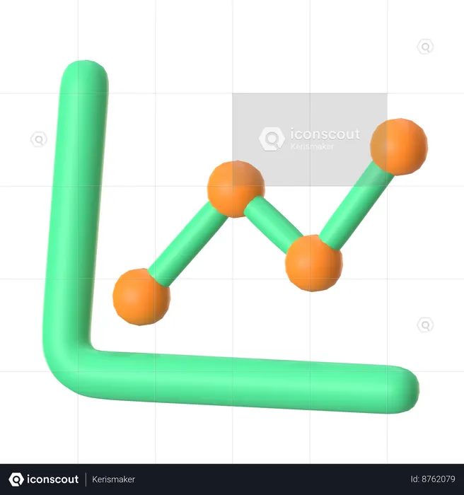 Gráfico de linha  3D Icon