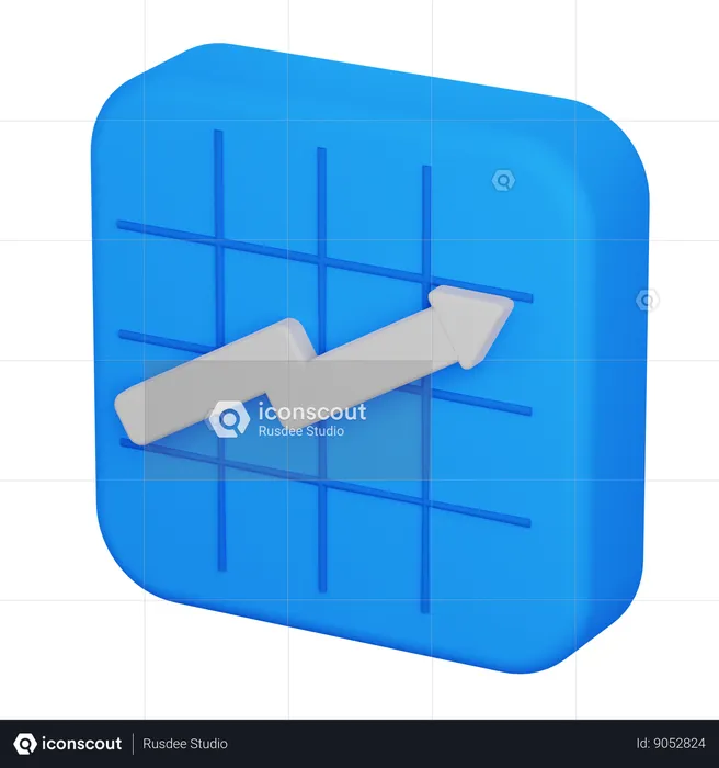 Gráfico de linha  3D Icon