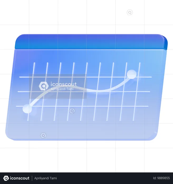 Gráfico de linha  3D Icon