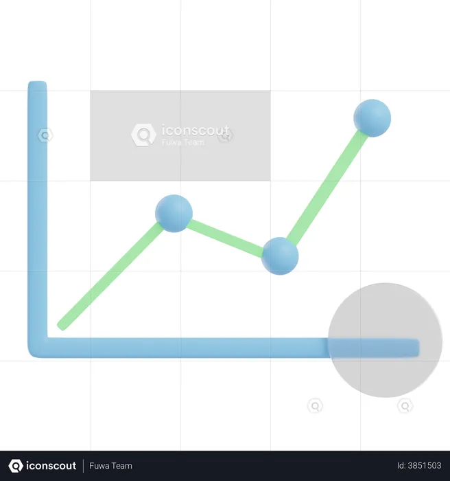 Gráfico de linha  3D Illustration