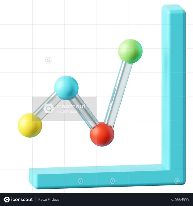 Gráfico de linha  3D Icon